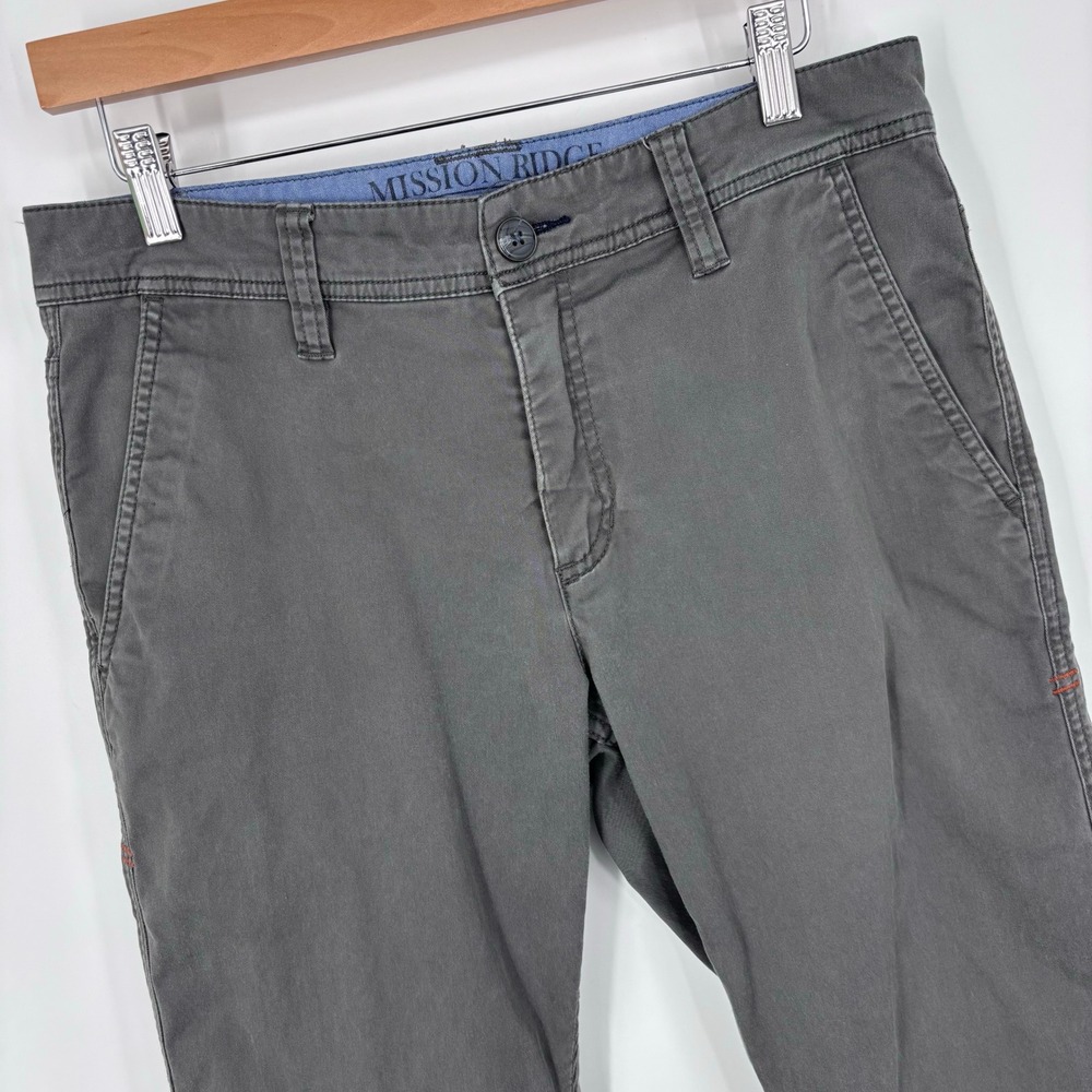 Toad&Co Mission Ridge Pants Men 30x30 Grey Chino Trousers Organic Cotton Stretch
